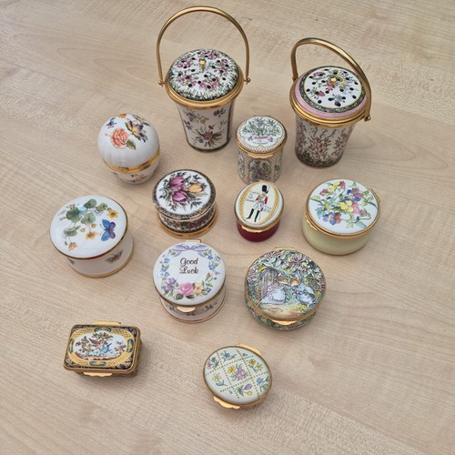 Enamel and china trinket boxes - china,