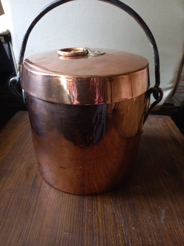 Victorian copper stew pot - copper,