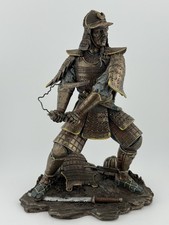 Samurai Warrior Figurine Resin Bronze Effect 20cm Japanese Decor