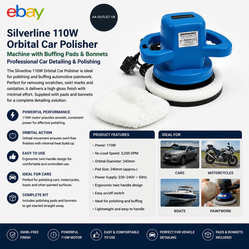Silverline 110w orbital car - orbital,