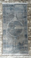 Grey blue Modern Distressed Faded Rugs Small Large Vintage Rug 58x108Cm