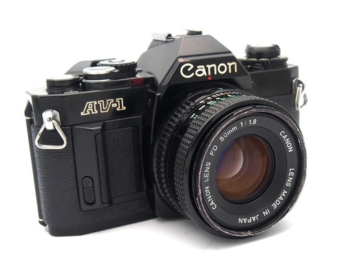 Black canon av1 35mm - black, slr
