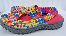 Adesso Shoes.Sandals.Multicolour.Rainbow.Elastic. Lightweight.Summer.Wedge.UK 4.