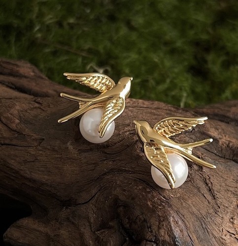 14ct gold plated - gold-plated, swallow