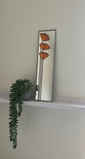 10x40cm Mackintosh Poppy 3 Stained Glass effect mirror Handmade in the UK