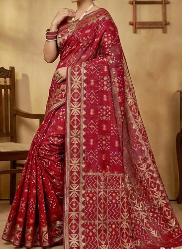 Women half silk jamdani - half,
