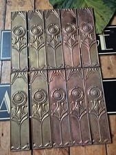 Antique Old Vintage arts and crafts art nouveau finger push door plate Reg#