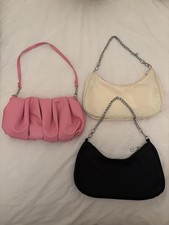 Women’s Shoulder Bag Bundle Of 3 Black, Pink & Cream