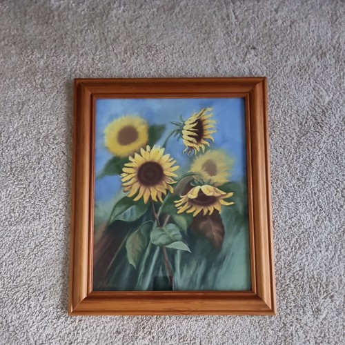 Sunflowers original pastel - original,