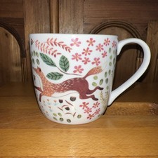 M&S MARKS & SPENCER FOX DESIGN BONE CHINA MUG 9CM HIGH 8.5CM DIAM 