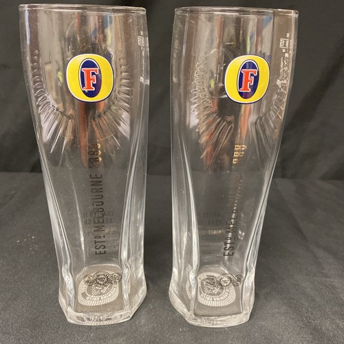Fosters etched pint glasses - fosters,