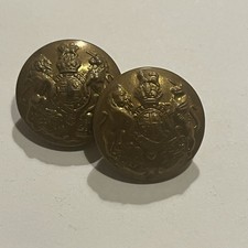 Pair World War Two (WW2) Metal Buttons - Kings Crown General Service Corps