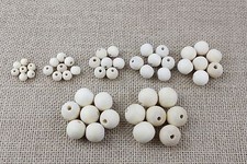 Various Sizes Of Plain Unfinished Wooden Beads - Craft, Jewellery Making 6-20mm