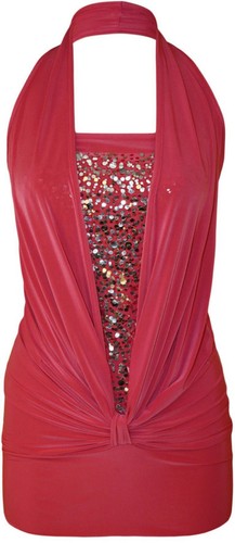 Women sequin halter - women, neck