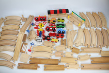 Wooden Train Track Set with Trains & Accessories – Mixed Job Lot Bundle (06)
