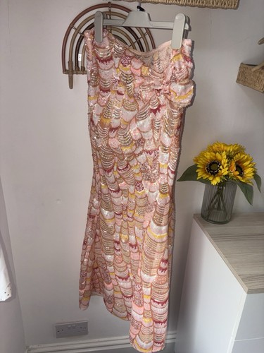 Pink sequin maxi skirt mermaid - maxi,