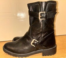 ZARA Woman Mid-Calf Moto Boots