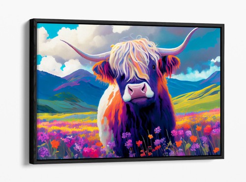 Colorful highland cow flowers - colorful,