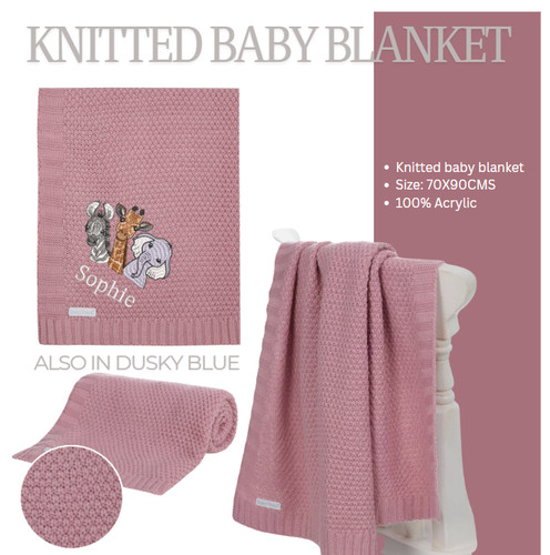 Baby boys knitted blanket 3 - blanket,