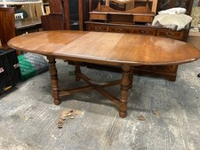Vintage Retro Ercol Brown Wooden Oval Extending Dining Table