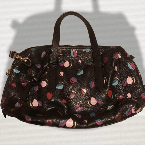 Fossil black handbag with pink