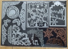 A4 Sheet of Mixed Christmas Corners, Borders, Greetings etc. Dies Free P&P