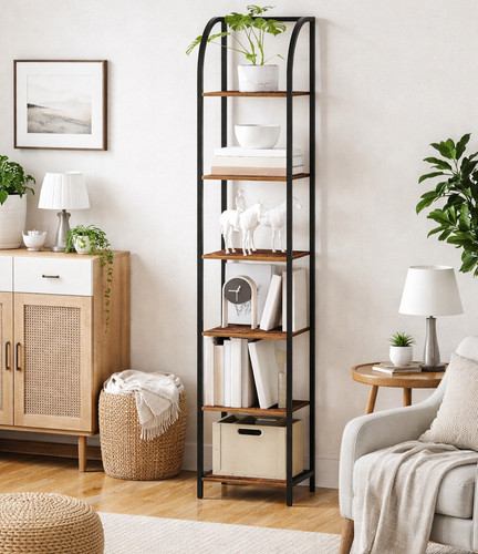 Narrow bookcase tier tall - bookcase, 6