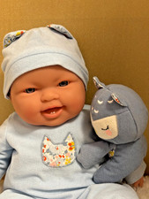 Berenguer Soft Body Baby Doll (Preloved) Cat Outfit, Toy & Adoption Certificate