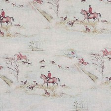 The Hunt Cotton Ottoman Fabric Voyage Style Fox Hunting Hound Horse Curtains