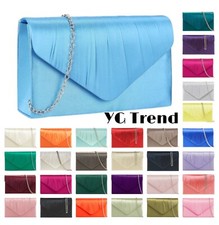 Women Pleated Satin Clutch Bag