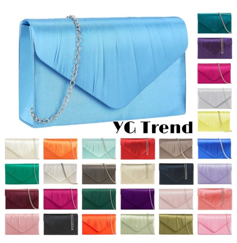 Women pleated satin clutch - pleated,