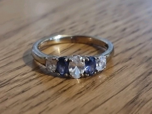 Gold plated ring blue - gold,