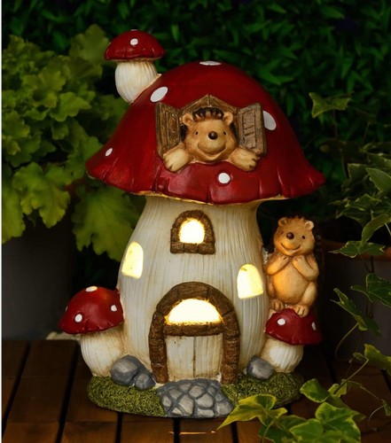 Solar toadstool house with - solar,