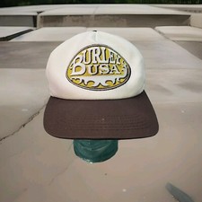 VTG Burley Fire Pits USA Embroidered Snapback Trucker Hat Twill Baseball Cap