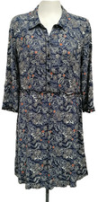 BNWT Miss by Captain Tortue Blue Printed Dress Size 14 Long Sleeve
