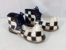 Vintage Custom Clown Shoes Professional Black & White Checkered 2 Left Shoes