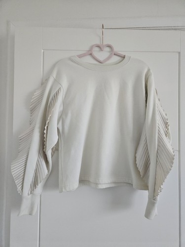 Zara womens cream puff sleeve - cream,