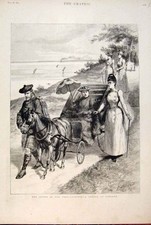 Old Antique Print Queen Pony Carriage Sketch Osborne Manipur Burma 1891 19th