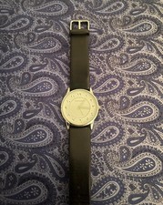 An unusual BRITISH MUSEUM Gents stainless Steel & Leather Watch