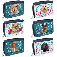 Personalised Ladies Purse Dog Breed Womens Denim Coin Pretty Girls Gift KP