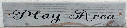 Play area plaque wooden - play,