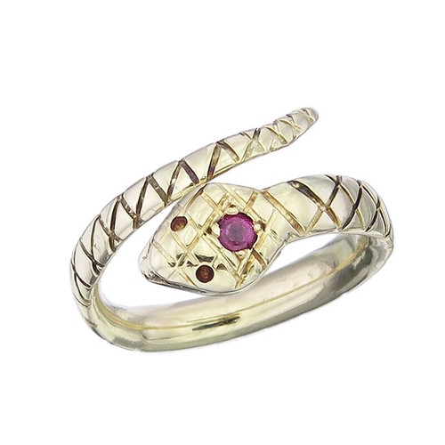 Snake ring ruby 585 yellow - ring,