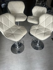 4x White Kitchen Island Counter Stool Bar Stool for Adults