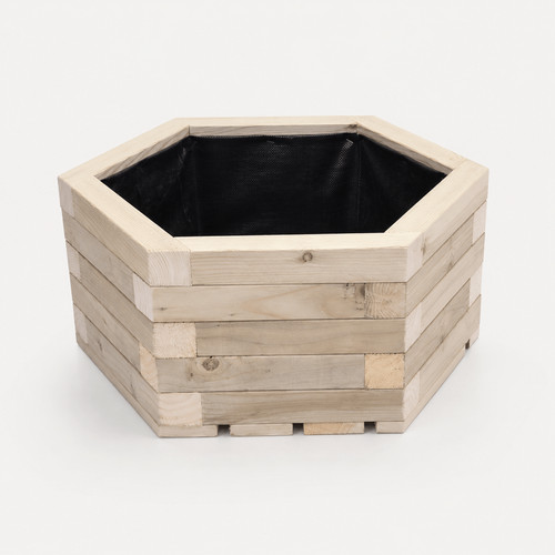 40cm 35cm hexagonal wooden - 35cm,