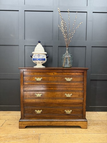 Edwardian walnut chest - edwardian,