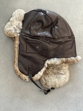 Fur Hat World Canada brown leather fur trapper hat