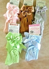 DREAM 0-2 years BABY GIRLS  Spanish Romany bow knee high long socks 