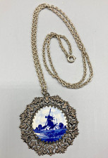 Vintage Delft Silver Toned