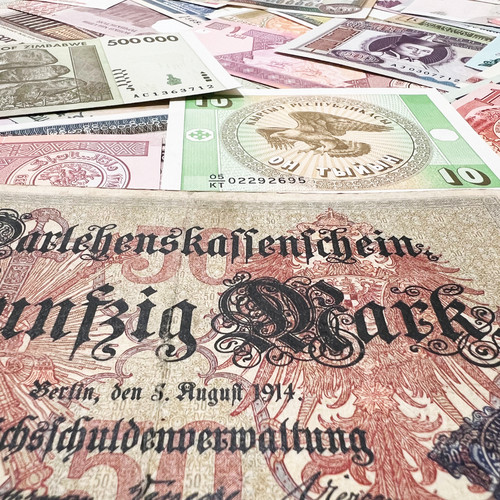 100 year old banknotes - old,