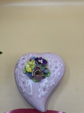 Pink Heart Flower Trinket Box